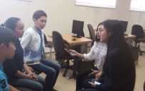 Ученицы гимназии «Самопознание» взяли интервью у участников конкурса «Бала дауысы»